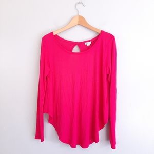 Chelsea Sky Pink Long Sleeve Keyhole Top